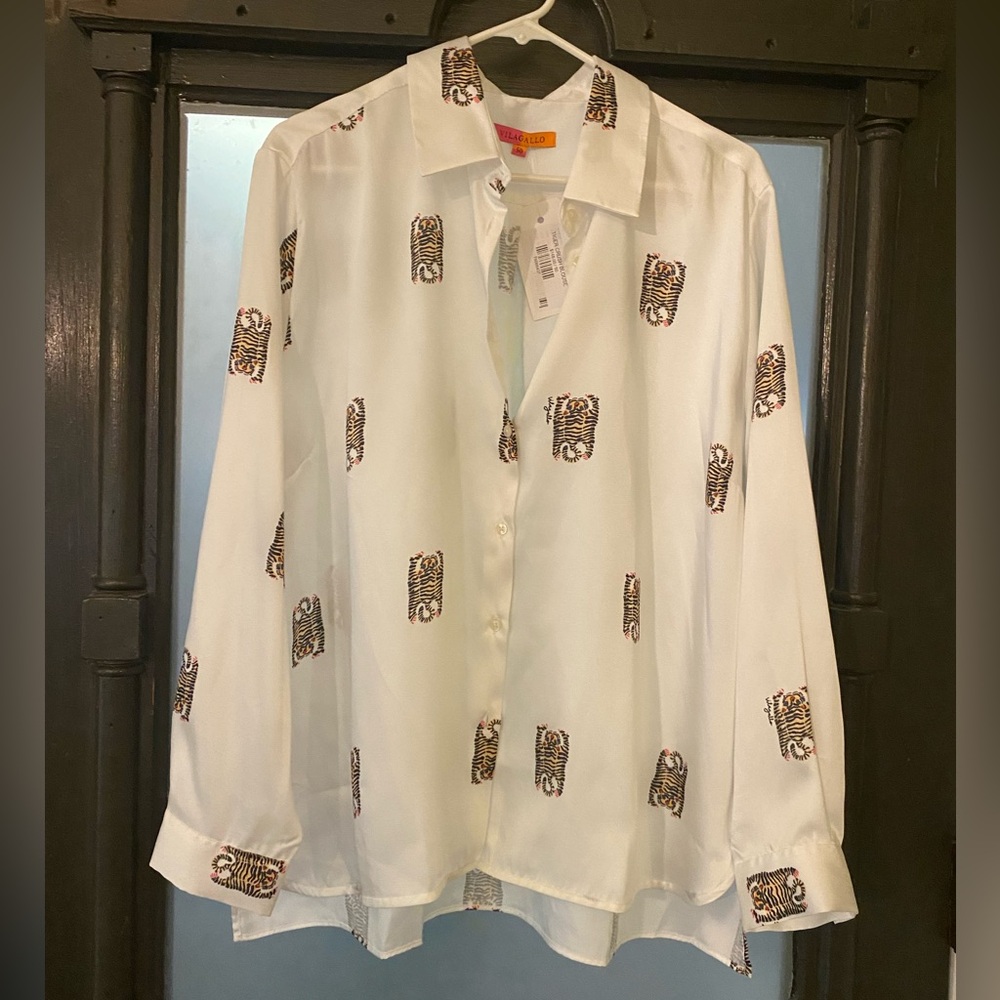 VILAGALLO Isabella Tigerprint Shirt